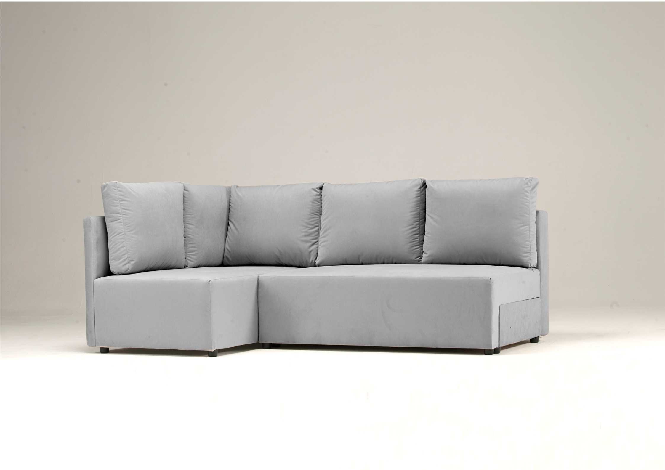 Szary narożnik rozkładany do bloku